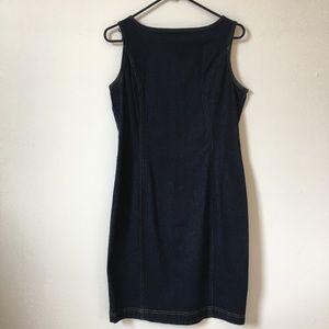 Stretch denim sleeveless jumper dress